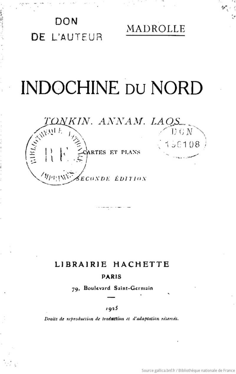 livre indochine du nord madrolle