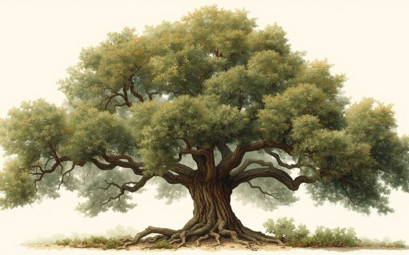 un chêne à feuilles de bambou